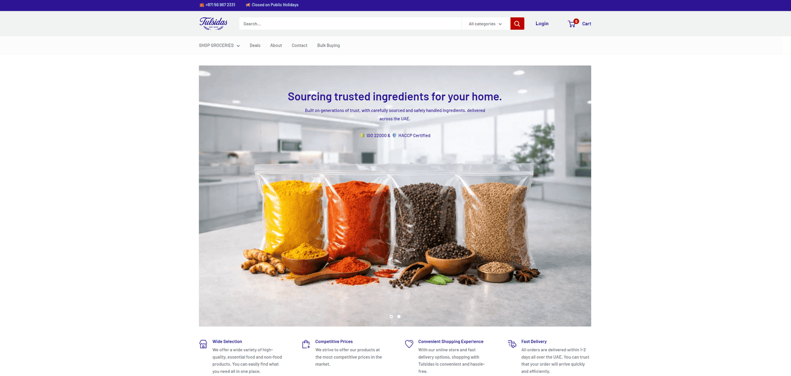 Tulsidas Shop storefront preview