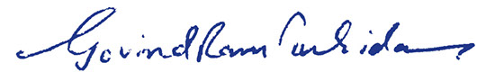 Govindram Tulsidas's Signature